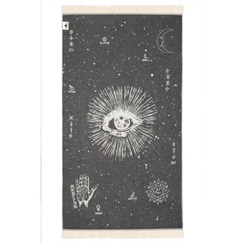 Feather Beach Towel - The Cosmos Eye Black