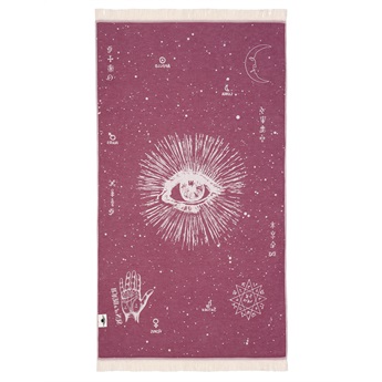 Feather Beach Towel - The Cosmos Eye Burgundy