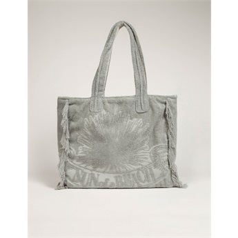 Terry Tote Beach Bag - Just Silver