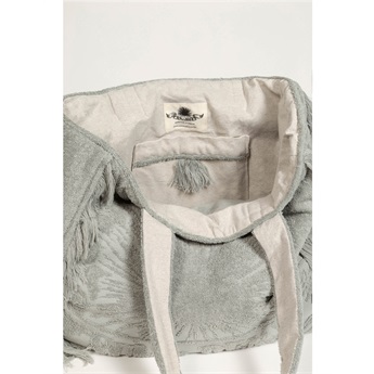 Terry Tote Beach Bag - Just Silver