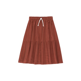 Stripes Long Skirt Maroon