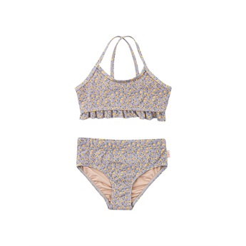 Small Flowers Swim Set Grey / Yellow