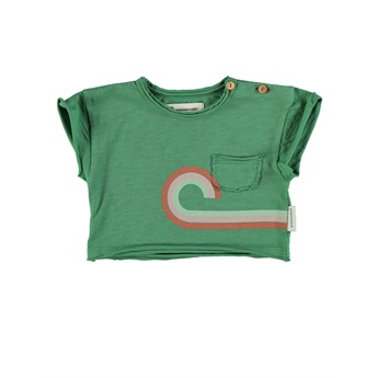 Baby T-Shirt Green With Mulitcolor Print