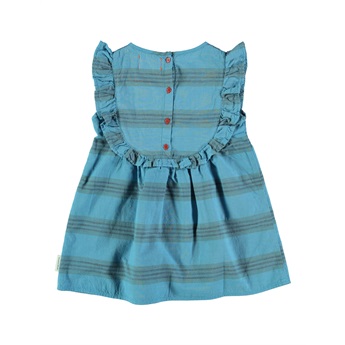Short Dress With Frill Deep Blue