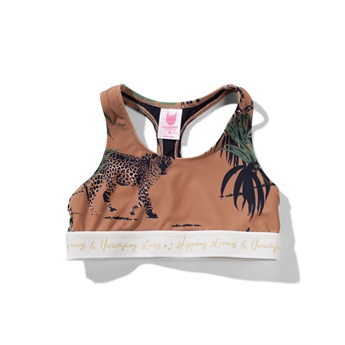 Mirage T Bar Crop Top Palm Leopard