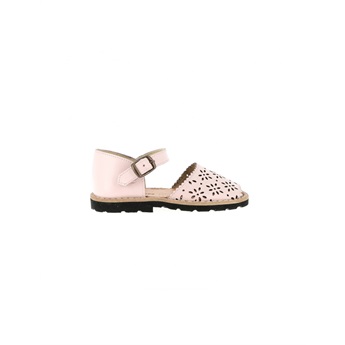 Avarca Velcro Perforated Leather FLower Pink