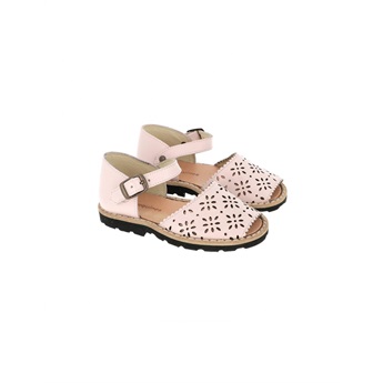 Avarca Velcro Perforated Leather FLower Pink