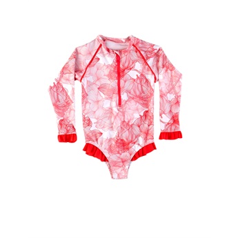 One Piece Long Sleeve Coral Flower