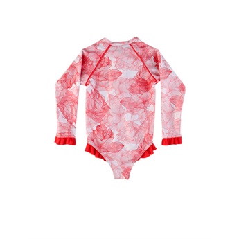 Baby One Piece Long Sleeve Coral Flower