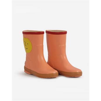 Yellow Faces Rain Boots