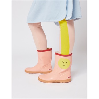 Yellow Faces Rain Boots