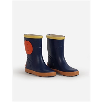 Orange Faces Rain Boots