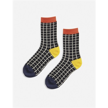 Black Checkered Short Socks
