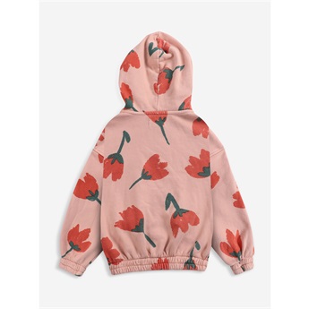 Big Flowers All Over Zipped Hoodie
