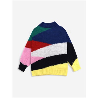 Multi Color Block Knitted Jumper