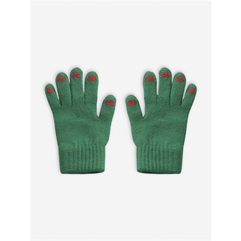 Hands Green Knitted Gloves