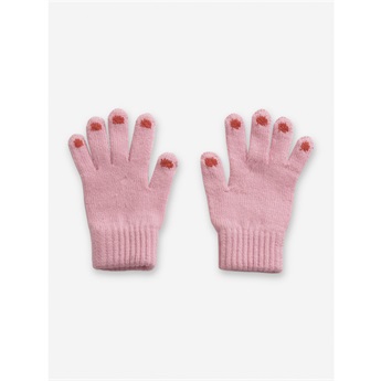 Hands Pink Knitted Gloves