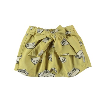 Short Skirt With Bow Butter Allover