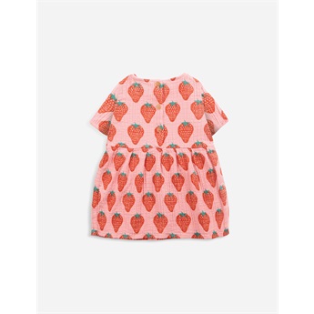 Baby Strawberry All Over Woven Dress