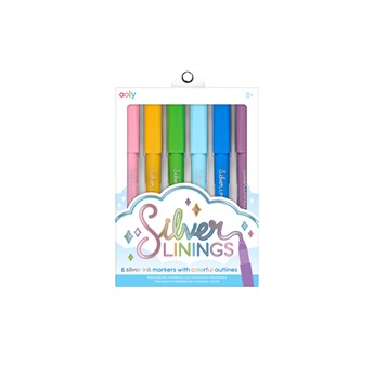 Silver Linings Outline Markers - Set Of 6