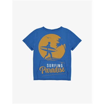 Surfing Big Tee Electric Blue