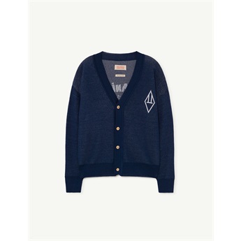 Plain Racoon Kids Cardigan Navy