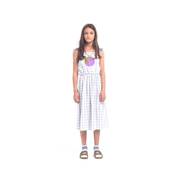 Long Dress Checkered Blue Circle