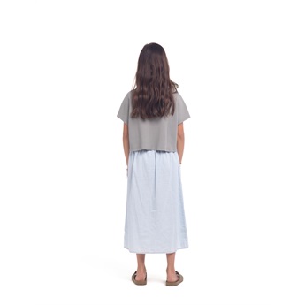 Long Skirt With Pocket Light Chambray