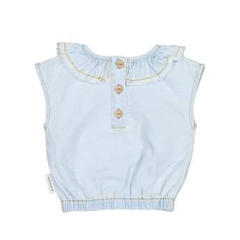 Baby Sleevelss Blouse Light Chambray