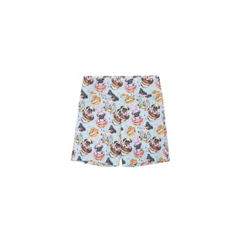 Blue Crazy Pugs Bike Shorts