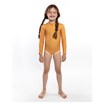 Golden Orange Ribbed Swimsuit UPF50+