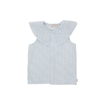 Grid Blouse Pale Blue