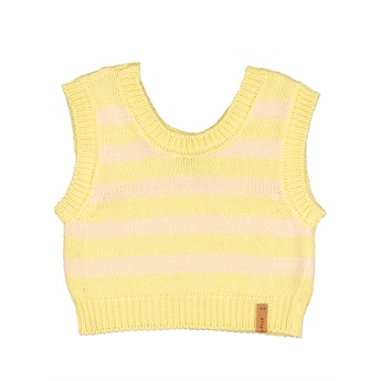 Knitted Top - Yellow Salmon Stripes