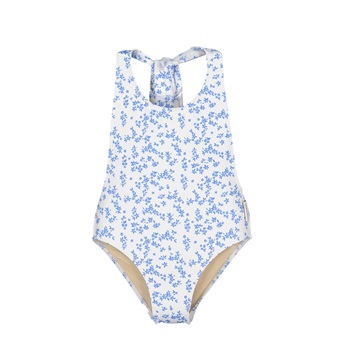 Swimsuit With Back Bow - Flowers