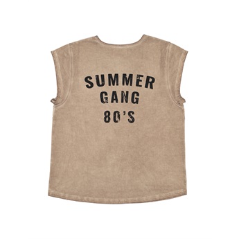 Sleeveless T-Shirt Taupe - Summer Gang