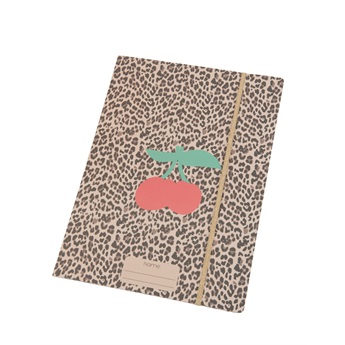 Elastic File Folder Leopard Cherry