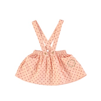 Mini Skirt with Straps Pink Flowers