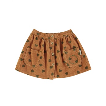 Short Skirt Pockets Brown/Green hearts