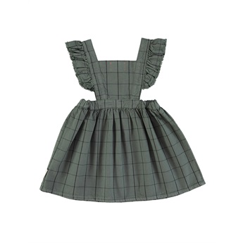 Mini Checkered Green Sleeveless Dress