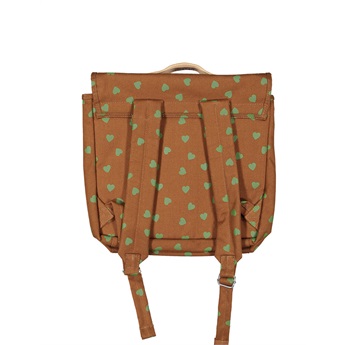 SchoolBag Camel Green Hearts