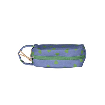Large Pencil Pouch Green Hearts