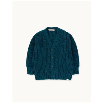 Solid Cardigan Petrol Green