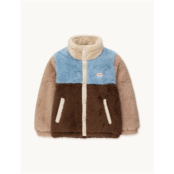 Color Block Sherpa Jacket Chocolate/Grey