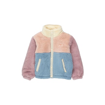 Color Block Sherpa Jacket Grey/Soft Pink