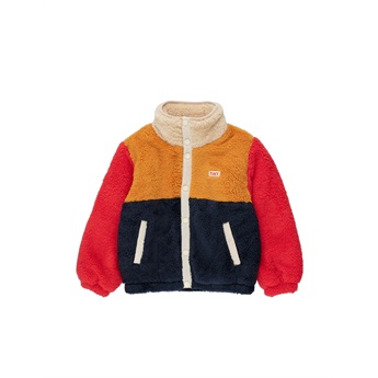 Color Block Sherpa Jacket Navy / Yellow