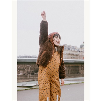 Animal Print Snow Dungarees Mustard