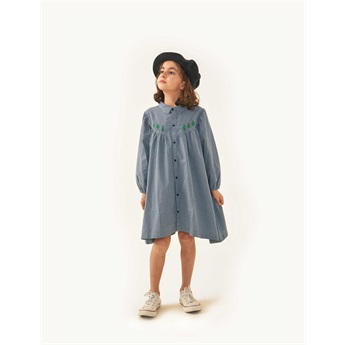 Trees Check Dress Grey/Light Navy