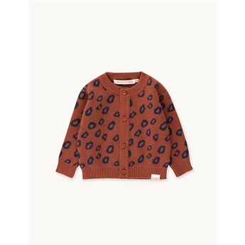 Baby Animal Print Cardigan Chestnut/Navy