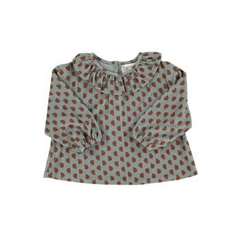 Collar Terry Blouse Grey/Brown Half Moon