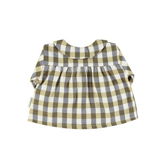 Baby Peter Pan Collar Blouse Brown Checkered